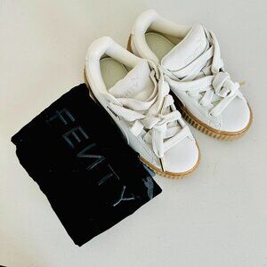 NEW PUMA X FENTY CREEPER WHITE LEATHER SNEAKERS LIMITED EDITION 6 399865-03